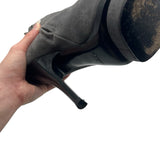 YSL Grey Rive Gauche Suede Boots Women Size 8