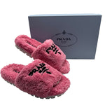 Prada Fuzzy Logo Terry Slides Women's Size 36 ~ US 6