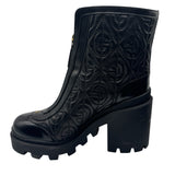 Gucci Rhombus Quilted Leather Ankle Boots Women's Size 37.5 ~ US 7.5