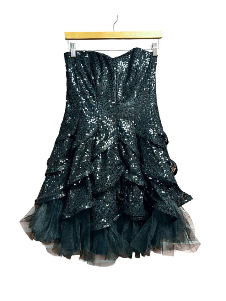 Betsey Johnson Black Sequin Ruffle Mini Size XS Women's Dress – Dechoes Resale