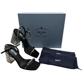Prada Crystal Embellished Block Heels Women's Size 36.5 ~ US 6.5