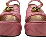 Gucci Marmont Leather Platform Sandals Size 37.5 = US 7.5