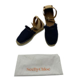 See By Chloe Glyn Flat Espadrille Sandal Women's Size 39 = US 8.5