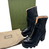 Gucci Rhombus Quilted Leather Ankle Boots Women's Size 37.5 ~ US 7.5