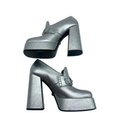 Versace Medusa Leather Metallic Platform Women's Size 39 = US 9