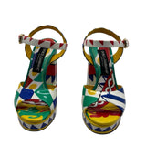 Dolce & Gabbana Carretto Platform Heel Sandals Size 37 US 7