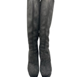YSL Grey Rive Gauche Suede Boots Women Size 8
