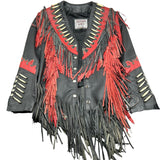 AS IS Vintage Western World by SHAF fringe leather jacket Women's Small