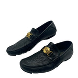 Versace La Medusa Leather Driving Shoe Loafer Men's 42 = US 9