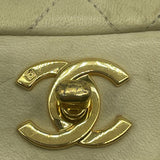 Vintage 1997 Chanel Double Flap Bag 24 Karat Plated Hardware Karl Lagerfeld Era