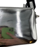 Prada Brique Chrome Patent Leather Shoulder Bag