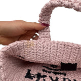 Prada Pink Small Raffia Tote Purse
