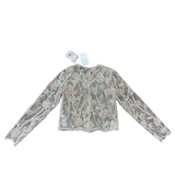 NWT Self Portrait Floral Sequined Mesh Top Women's Size XS