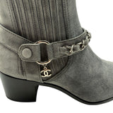 Chanel Suede Side Goa Boots Women's Size 37.5 ~ 37.5