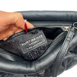 Kurt Geiger Black Quilted Leather Kensington Puff Purse