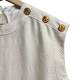 Gucci Cream GG Stripe Wool/Silk Midi Size L Women's Dress