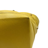 Just Cavalli Yellow Studded Leather Top Handle Purse