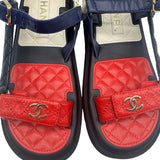 Chanel Lambskin Logo Platform Size 37.5 ~ US 7.5  Women's Shoes