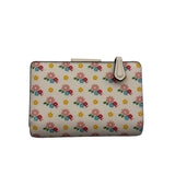 Coach White Floral Medium Corner Zip Women's Wallet