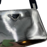 Prada Brique Chrome Patent Leather Shoulder Bag