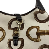 Gucci Cream Horsebit Jackie O Canvas Purse