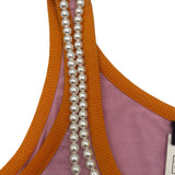 As Is Vintage Dolce & Gabbana Dance & Groove Pearl Tank Top Wmns Size: S