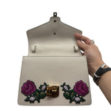 Gucci Sylvie Rose Embroidered Top Handle