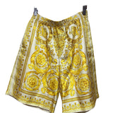NWT Versace Barocco Champagne Print Silk Shorts Size Men's Small