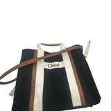 Chloe Black Canvas Diaper Bag Purse