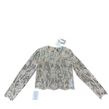 NWT Self Portrait Floral Sequined Mesh Top Women's Size XS