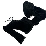 Widow Velvet Platform Mary Janes Women's Shoes Size 7