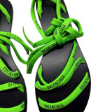 Balenciage Neon Lace Up Sandals Womens 39.5 = US 9.5