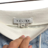 Celine Blue and White Macadam Monogram 100% Cotton Size M Women's Skirt