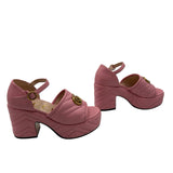 Gucci Marmont Leather Platform Sandals Size 37.5 = US 7.5