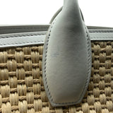 Salvatore Ferragamo Studio Raffia Leather Tote Bag
