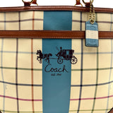Coach Cream Heritage Tattersall Tote Bag Purse