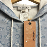 Celine Blue and White Macadam Monogram Zip Up Size S Women's Tops