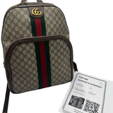 Gucci Tan Coated Canvas Medium Ophidia Unisex Backpack
