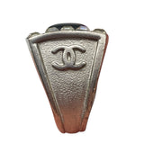 As Is Chanel Vintage Logo Ring Size: 7