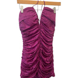 NWT Ronny Kobo Halter Orielle Ruched Silk Dress Size S