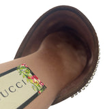 Gucci Velvet GG Monogram Crystal Mules Womens 37 = Us size 7