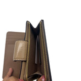 Coach Tan Corner Zip Glazed Leather Wallet