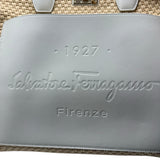 Salvatore Ferragamo Studio Raffia Leather Tote Bag
