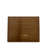 Prada Brown Leather Card Holder Unisex Wallet