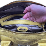 Just Cavalli Yellow Studded Leather Top Handle Purse