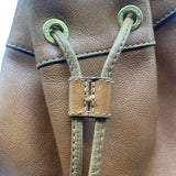 Gucci Tan Leather Bamboo Drawstring Sling Purse