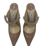 Jimmy Choo Bing Crystal Embellished Patent Mules Women's 38.5 = US 8.5