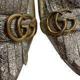 Gucci Fringe Metallic Marmont Block Heel Women's  39 ~ US 9