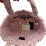 Prada Pink Small Raffia Tote Purse