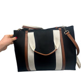Chloe Black Canvas Diaper Bag Purse